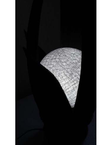 Lampada abatjour in cocco color nera con sfera...