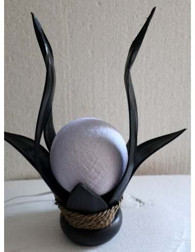 Lampada abatjour in cocco di color nero con...