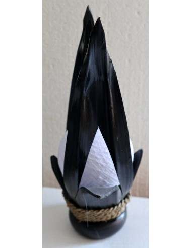 Lampada abatjour in cocco di color nero con...