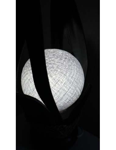 Lampada abatjour in cocco di color nero con...