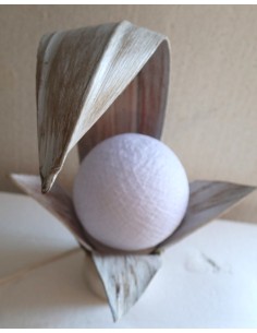 Lampada abatjour in cocco di color bianco decapato con... 2