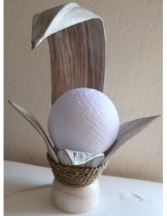 Lampada abatjour in cocco di color bianco decapato con...