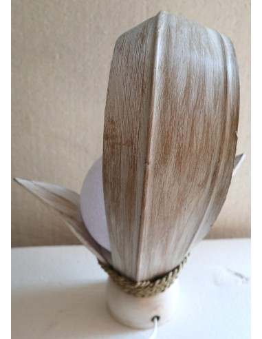 Lampada abatjour in cocco di color bianco...