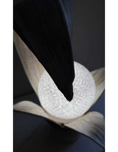 Lampada abatjour in cocco di color bianco...