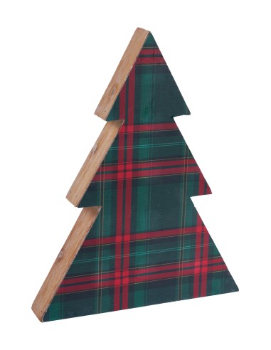 MERRY - ALBERELLO SAGOMA TARTAN VERDE ROSSO...