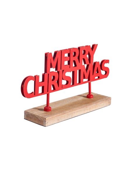 MERRY - MERRY CHRISTMAS SCRITTA DA APPOGGIO in metallo e legno dea regalo
