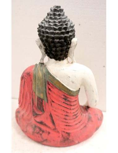 Buddha scultura il legno massello noce indiano...