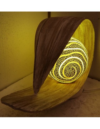 Lampada abatjour in foglia di cocco bianca con...