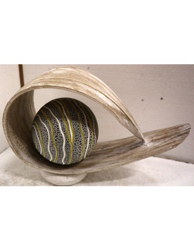 Lampada abatjour in foglia di cocco bianca con...