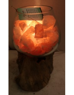 Lampada di sale irripetibile creata in vetro soffiato su...