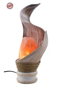 Lampada di sale creata in con foglia di cocco fiamma... 2