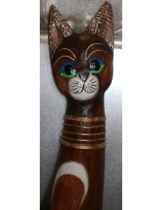 Gatto il legno realizzato a mano alto cm 100 marrone con... 2