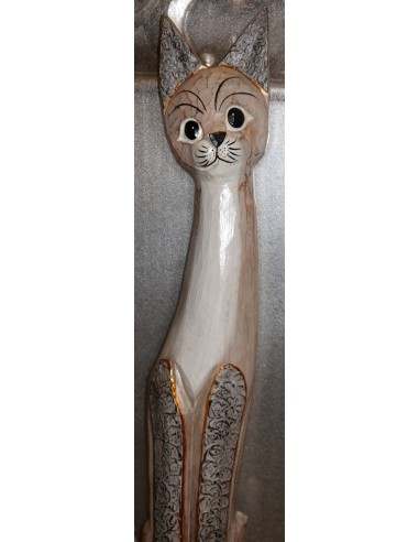 Gatto il legno realizzato a mano alto cm 100...