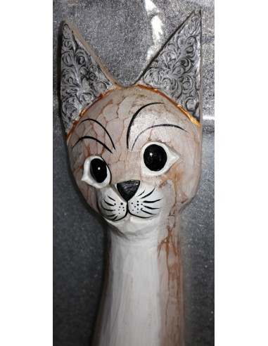 Gatto il legno realizzato a mano alto cm 100...