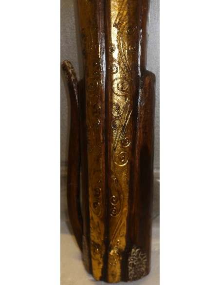 Gatto il legno realizzato a mano alto cm 100 marrone oro