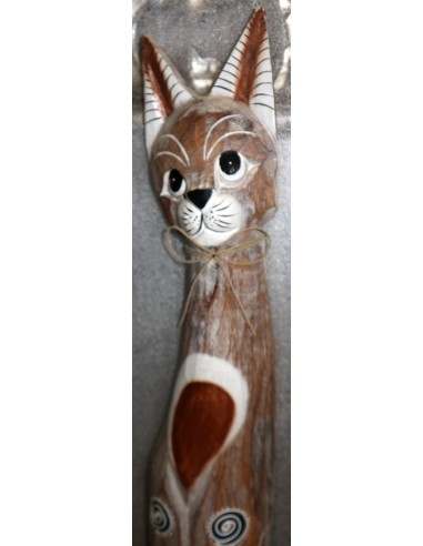 Gatto in legno realizzato a mano alto cm 100...