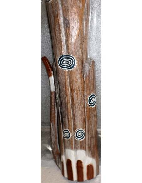 Gatto in legno realizzato a mano alto cm 100 crema con spirali