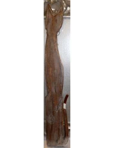 Gatto in legno realizzato a mano alto cm 100...