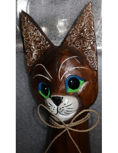 Gatto in legno realizzato a mano alto cm 100...