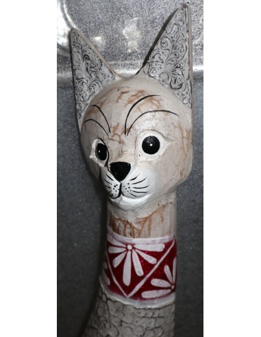 Gatto in legno realizzato a mano alto cm 100...