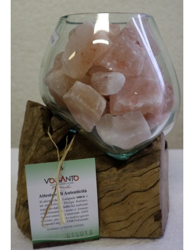 Lampada di sale UNICA VOGANTO creata in vetro...