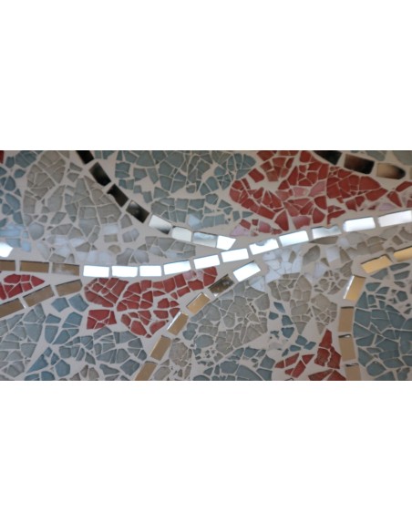 Portagioie o svuota tasche in terra cotta e mosaico di vetro a disegno albero della vita