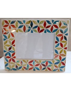 Porta foto cornice multicolor a fiori in mosaico di... 2