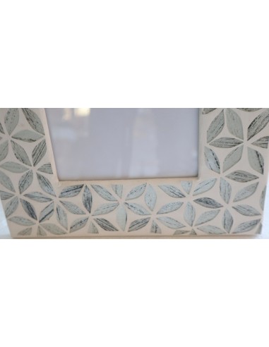 Porta foto cornice argento e bianca a fiori...