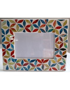 Porta foto cornice multicolor a fiori in mosaico di... 2