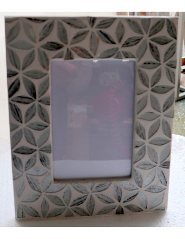 Porta foto cornice grigia argento a fiori in...