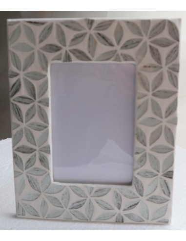 Porta foto cornice grigia argento a fiori in...