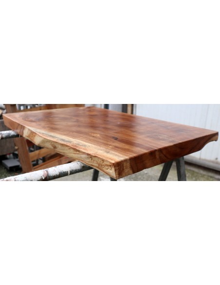 Piano in legno top massello suar o noce indiano per bagno cm 81x52/55x5h tavola n. 11