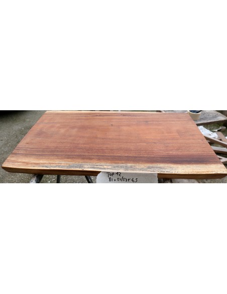 Piano in legno top massello suar o noce indiano per bagno cm 81x51/53x4,5h tavola n. 12