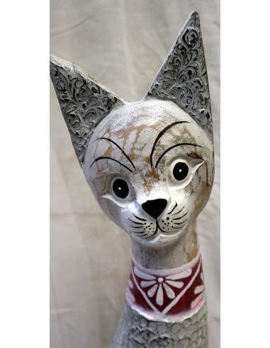 Gatto il legno realizzato a mano alto cm 80...
