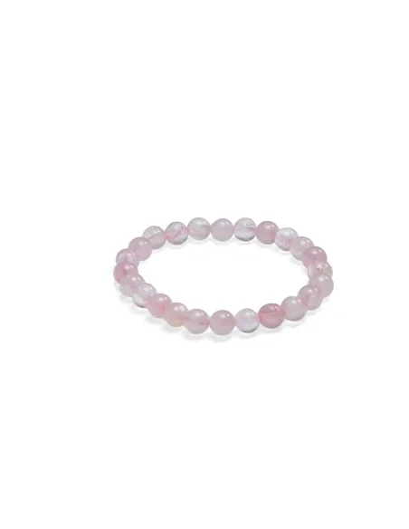 Bracciale energetico VOGANTO in pietra vera di QUARZO ROSA mm 8 braccialetto perle