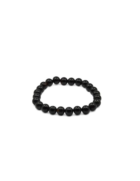 Bracciale energetico VOGANTO in pietra vera di Agata Nera mm 8 braccialetto perle