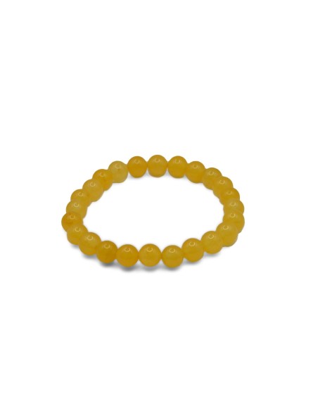 Bracciale energetico VOGANTO in pietra vera IN DIASPRO GIALLO mm 8 braccialetto perle