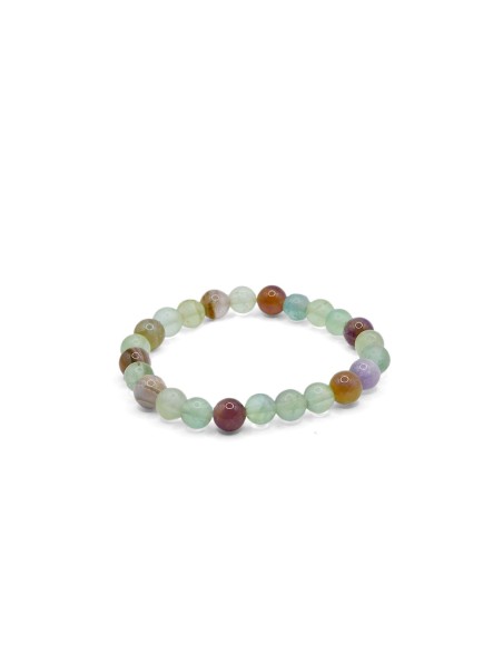 Bracciale energetico VOGANTO in pietra vera IN FLUORITE mm 8 braccialetto perle