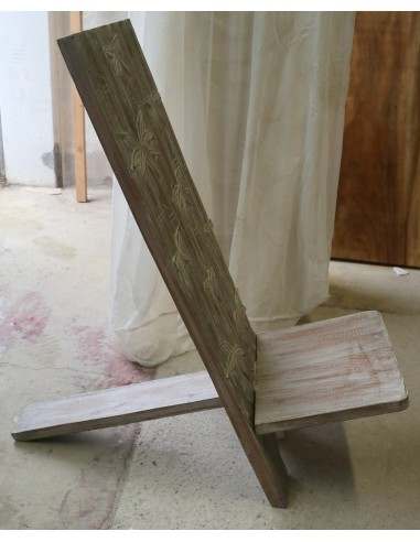 Sedia in legno di mogano tipo sdraia bianca...