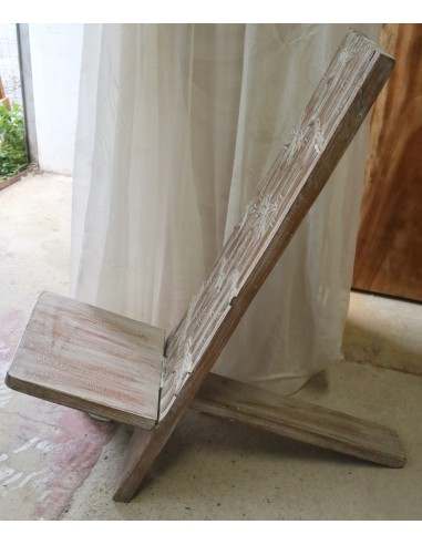 Sedia in legno di mogano tipo sdraia bianca...