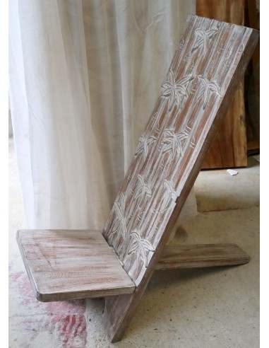 Sedia in legno di mogano tipo sdraia bianca...