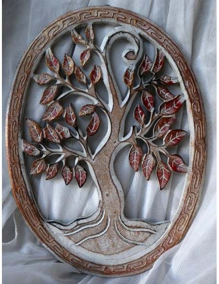 Albero della vita il legno mdf pannello da muro bianco e rosa