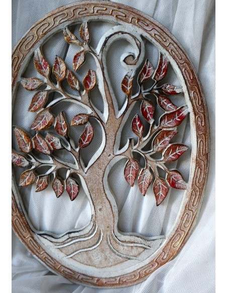 Albero della vita il legno mdf pannello da muro bianco e rosa