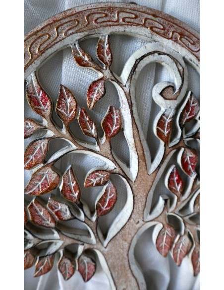 Albero della vita il legno mdf pannello da muro bianco e rosa