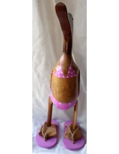 Oca papera in legno in costume da bagno viola rosa con... 2