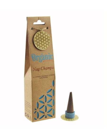 3 CONFEZIONI di INCENSO IN CONI ORGANIC GOODNESS NAG CHAMPA CON BRUCIATORE DA 12 CONI