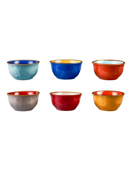 Servizio da 6 ciotole pinzimonio ceramica colorata a mano linea mediterraneo novità home gres porcellanato