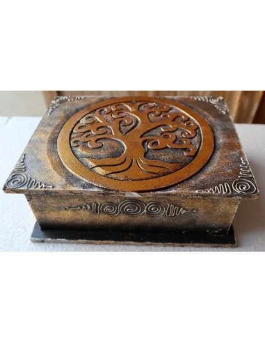 Scatola porta gioie in legno con inciso Albero...