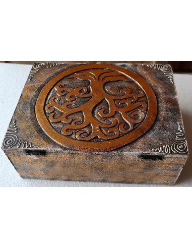 Scatola porta gioie in legno con inciso Albero...