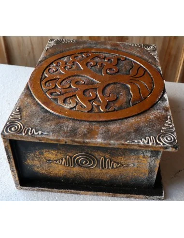 Scatola porta gioie in legno con inciso Albero...